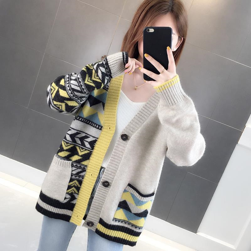 V-neck Short Small Sweater Women's Knit Sweater Coat