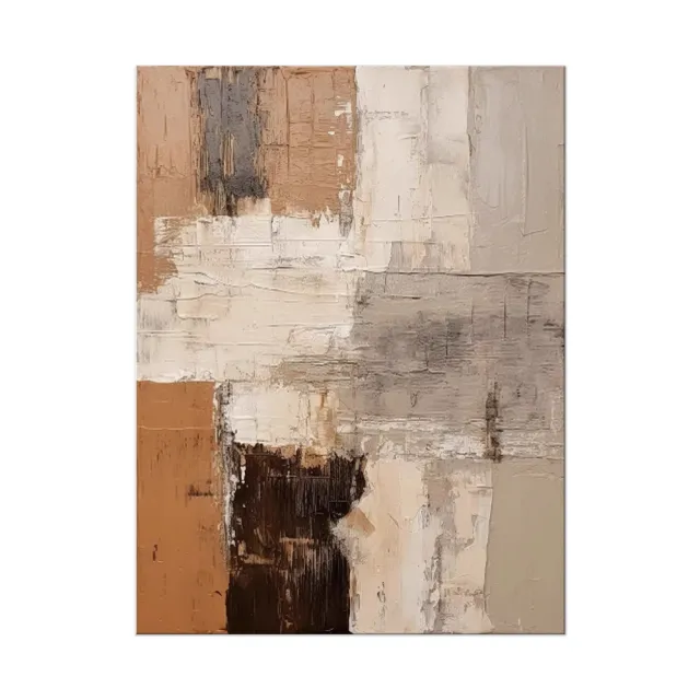 Large Abstract Handmade Painting Brown Textured Wall Art Minimalist Wabi sabi Modern Home Living Room Decor Without Inner Frame - Shop at LoveMi