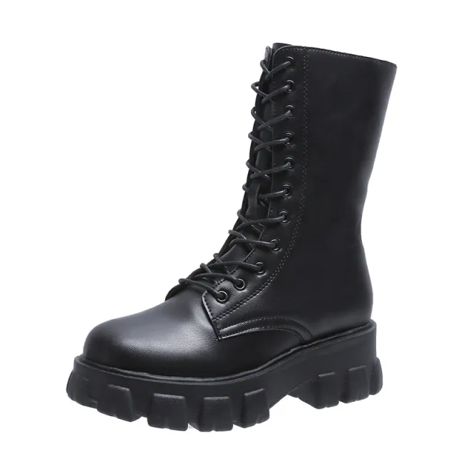 Velvet Mid tube Microfiber Round Head Artificial Wool Adult Women's Boots Black - Shop at LoveMi