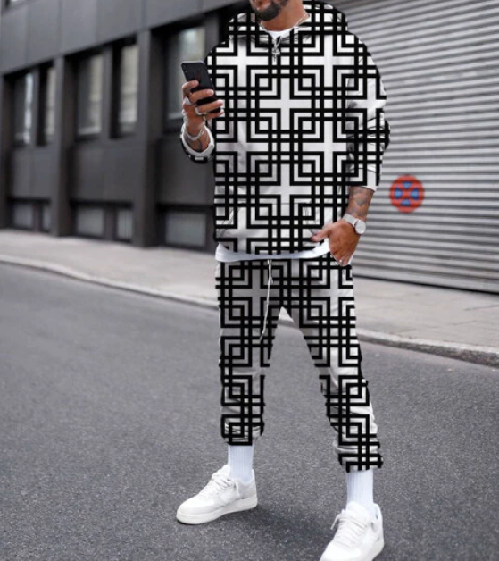 Fashion Brand Men's Hooded Personality Printing Loose Casual