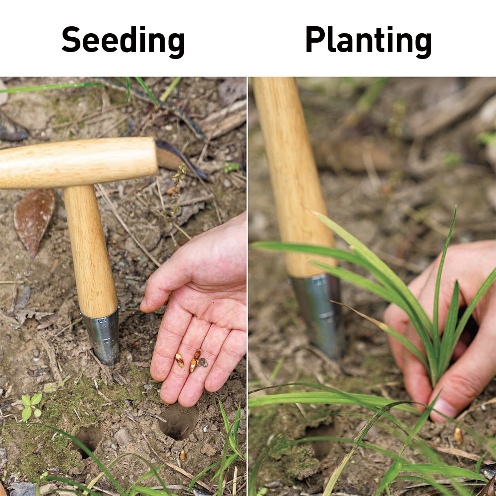 Stainless Steel Dibbler Bulb Planter Dibber Hole Puncher Gardening Tool UK — image 8
