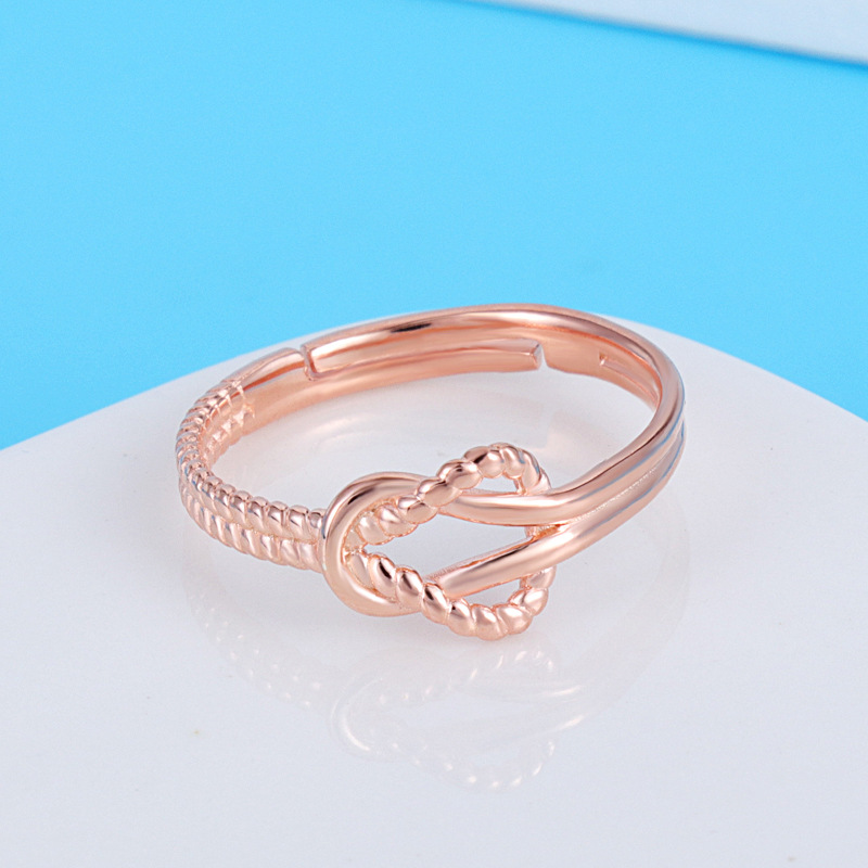 Trendy Fashion S925 Silver Rose Gold Live Ring