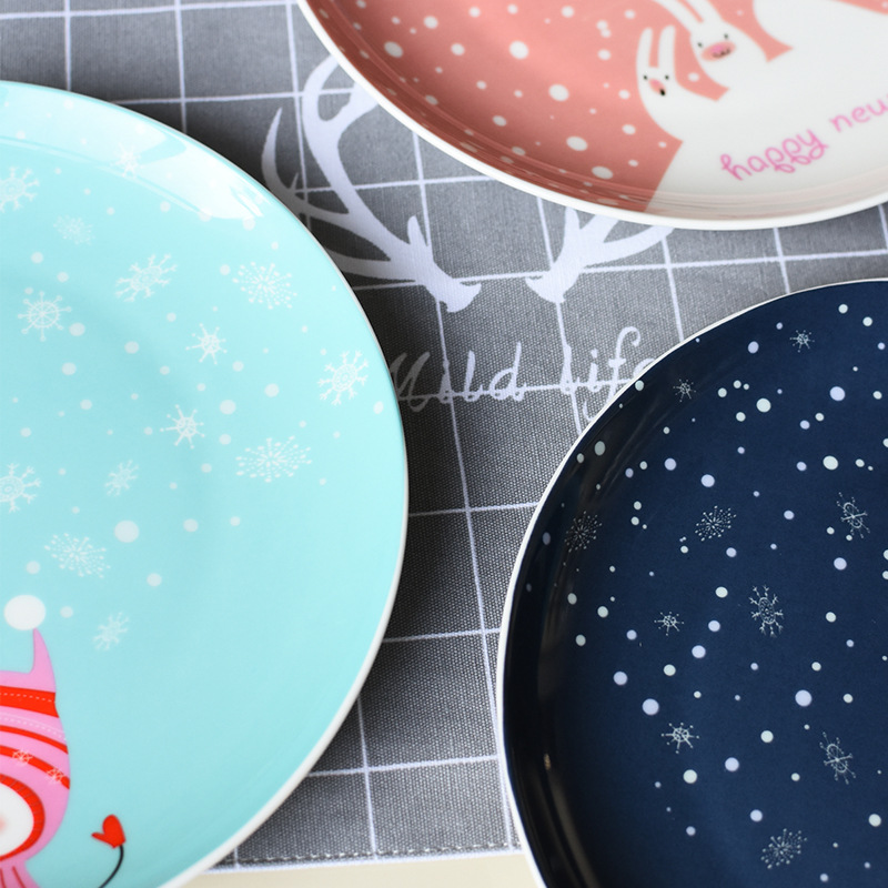 Title 4, Cartoon Hand-painted Christmas Ceramic Plate