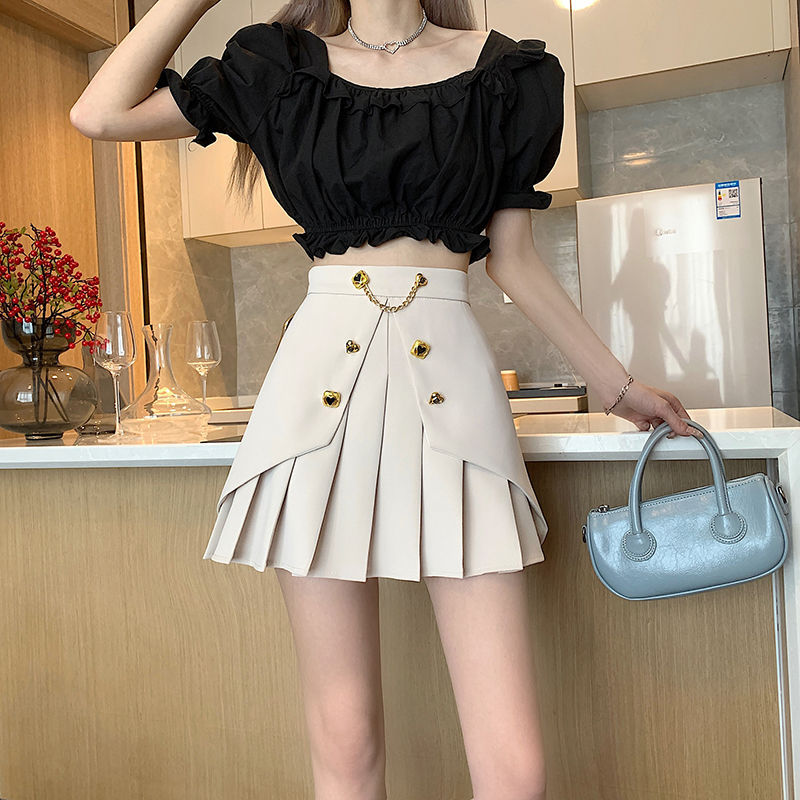 Women's Fashion Versatile High Waist Slim A-Line Short Skirt