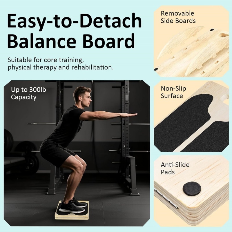 2-in-1 Adjustable Non-Slip Calf & Hamstring Stretcher For Heel Elevated Squat — image 4