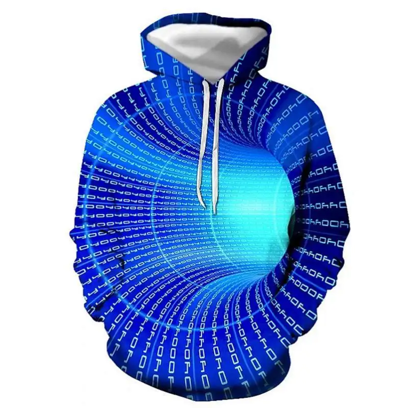 Weiouma Vortex Printed Long Sleeve Hoodie