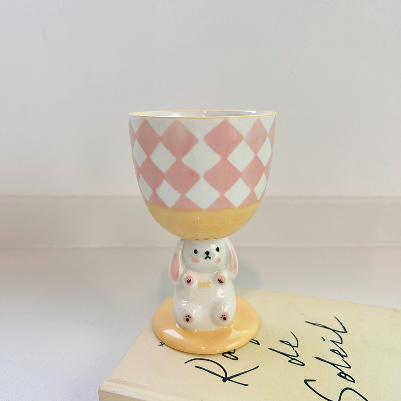 Title 2, Healing Rabbit Goblet Cute Hand Painted