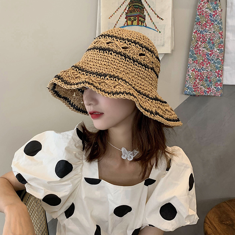 Summer Sunshade Straw Hat Small  Folding Sunscreen Big Brim