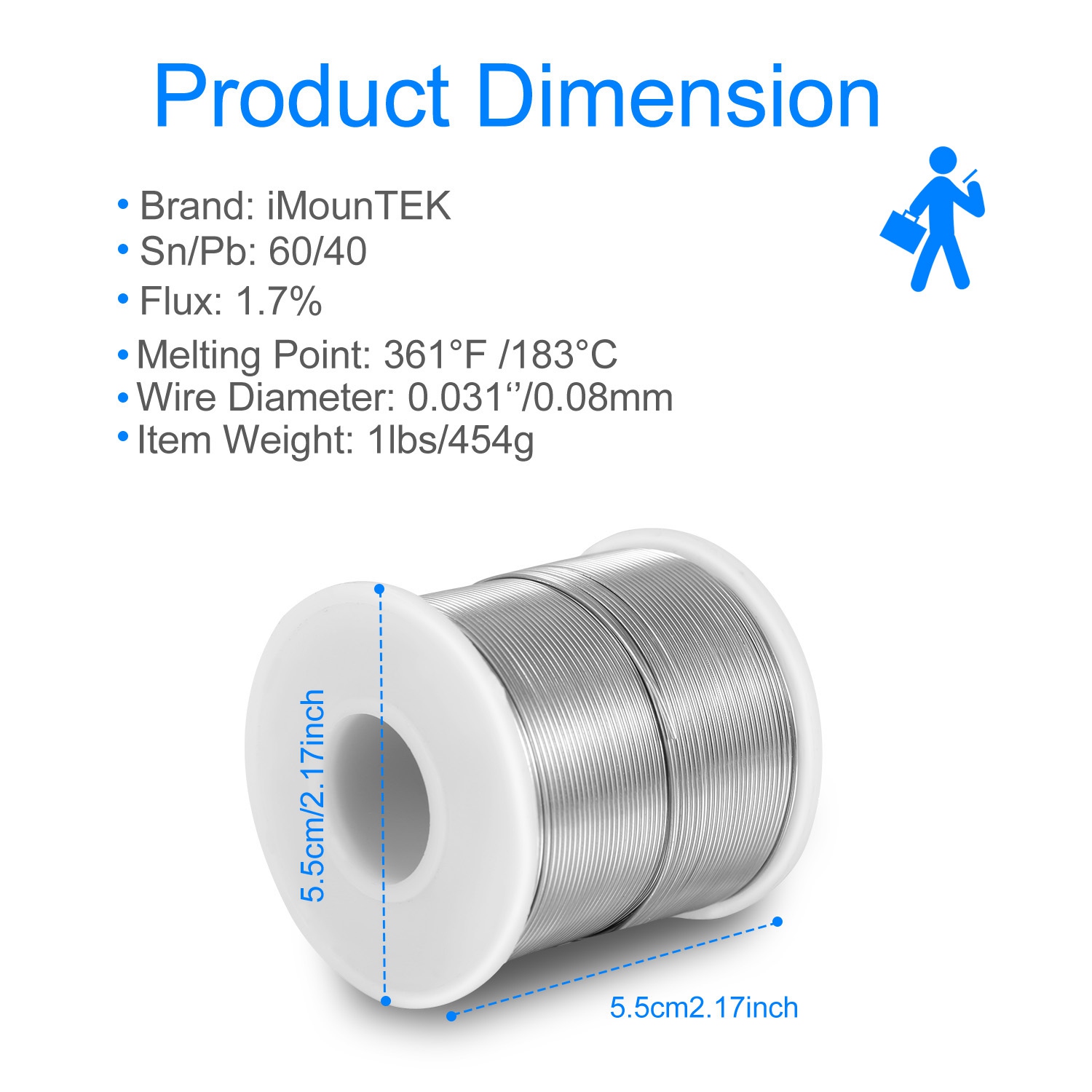 Soldering Wire 60 40 Tin Lead Rosin Core 0.031In 0.8mm 1.7 Percent Flux Electrical Solder Wire Sn60 Pb40 1lb