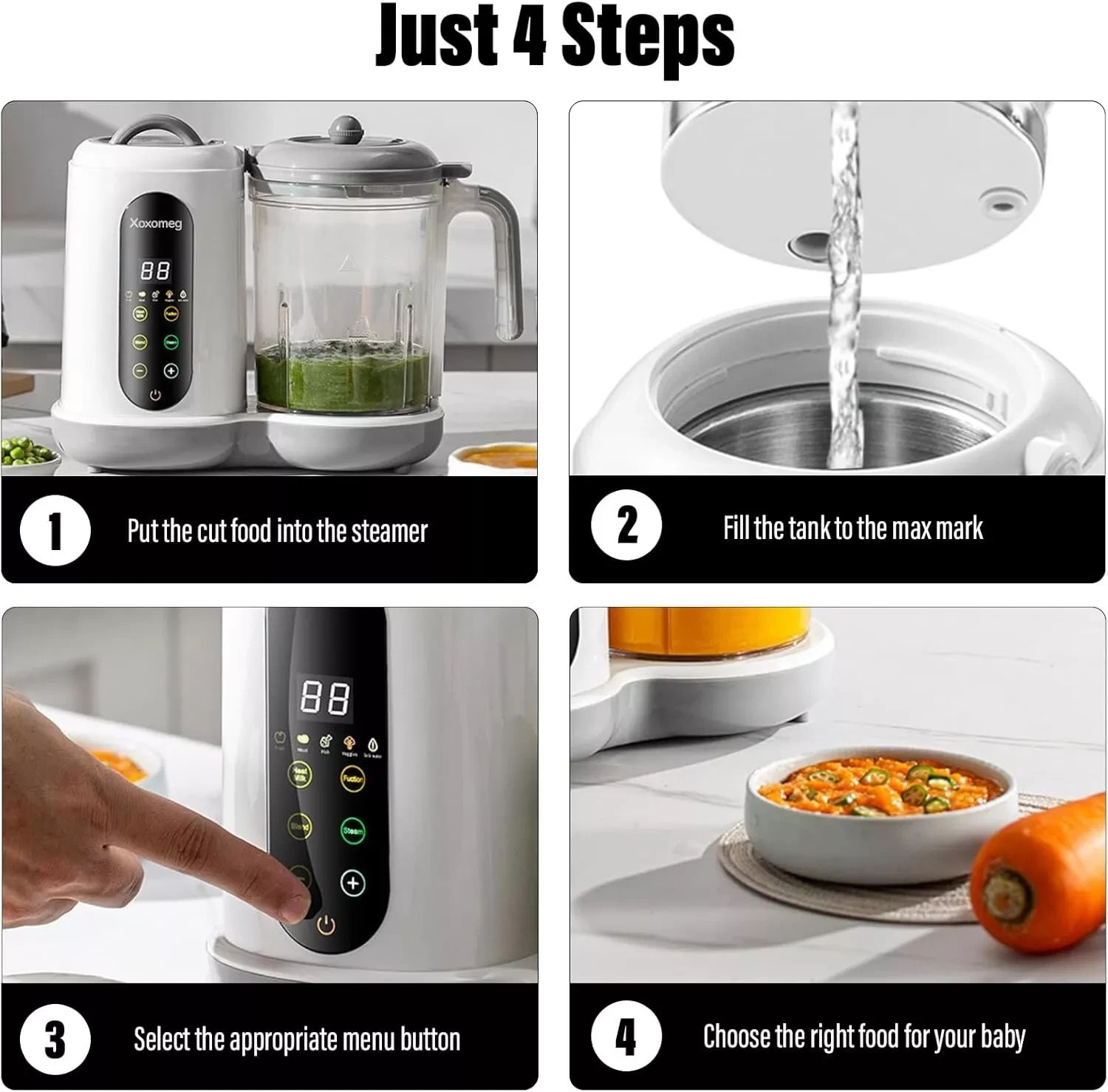 Machine à aliments pour bébés 450w, avec mélangeur à vapeur – Image 7