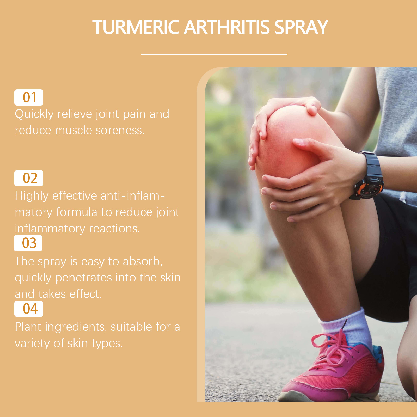 Turmeric Joint Pain Relief Spray With Curcumin & Peppermint Extract, Anti-Inflammatory Joint Care Mist For Arthritis, Sore Muscles & Workout