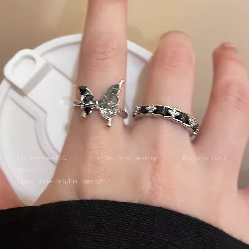 1PCS Ins Style Silver Zircon Ring For Women, Light Luxury Minimalist Design, Adjustable Open Band, Versatile Elegant Jewelry