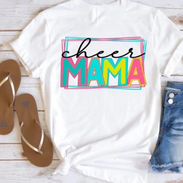 Modle Cheer Dance Mom Tee Sports Round Neck T shirt White - Shop at LoveMi