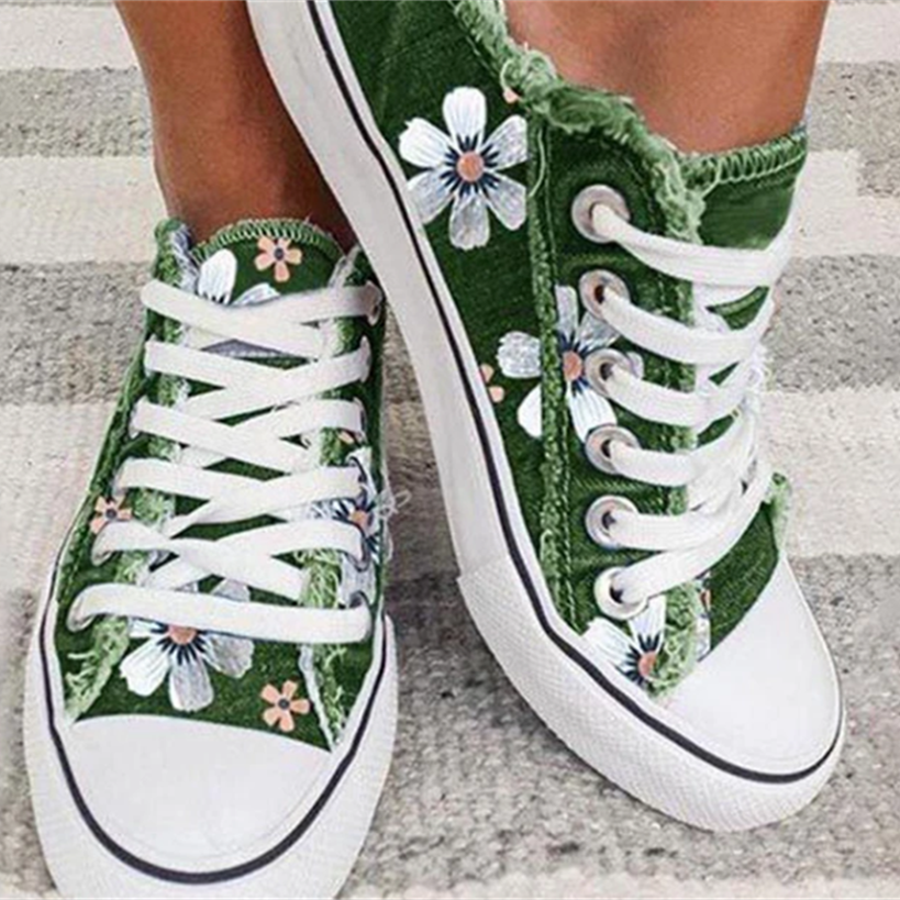 Spring And Autumn Single Shoes Korean Denim Canvas Shoes