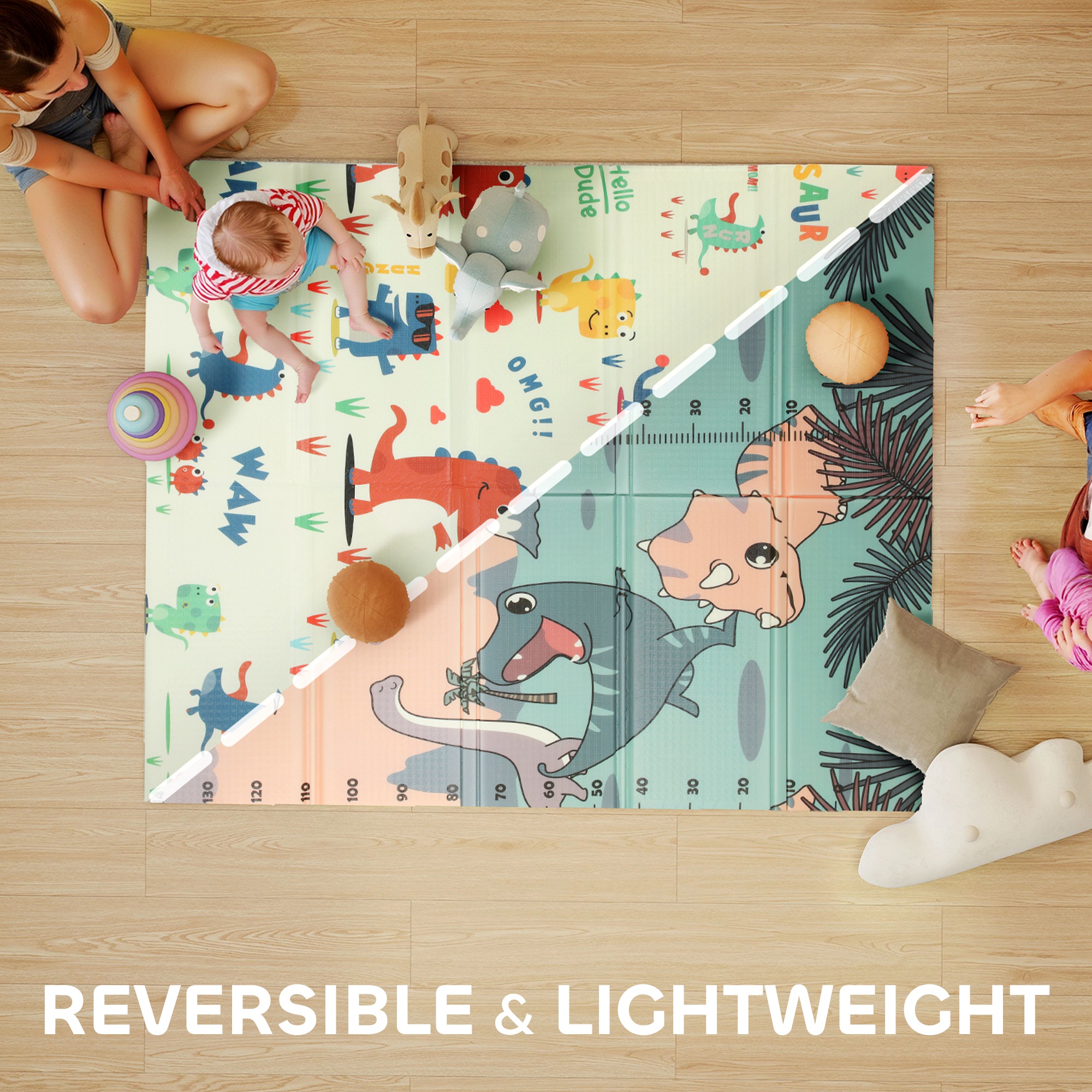 Dinosaur Themed Baby Placemat, Double-sided, Foldable, Waterproof, Suitable — image 5