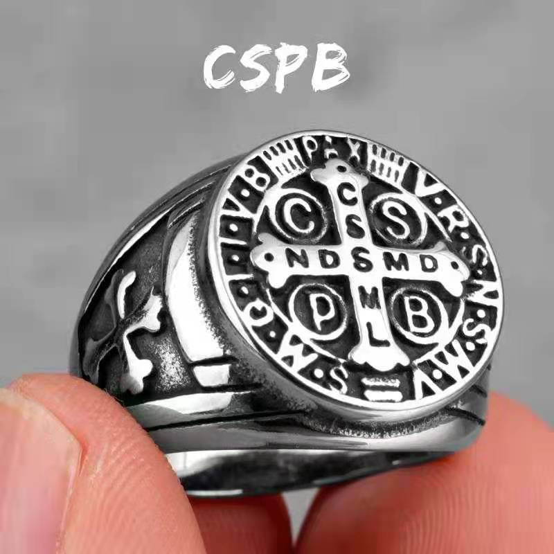 Title 4, CSPB Cross Mens Stainless Steel Titanium Steel...