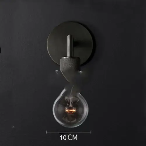 Bedside Wall Lamp Wrought Iron Glass Mirror