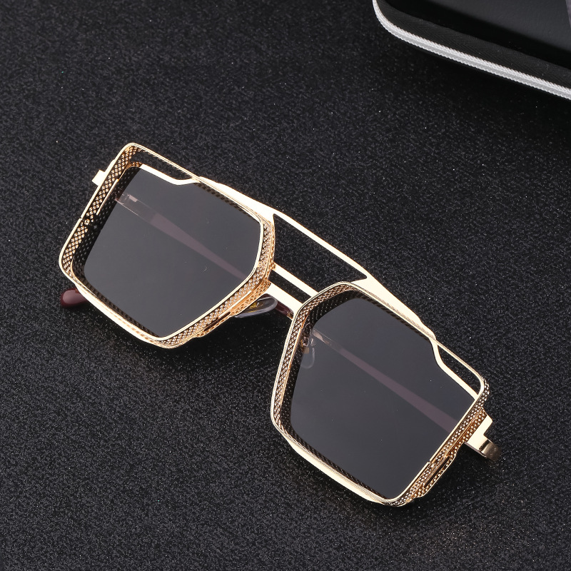 Title 12, Vintage Steampunk Sunglasses Metal Hollow-out F...