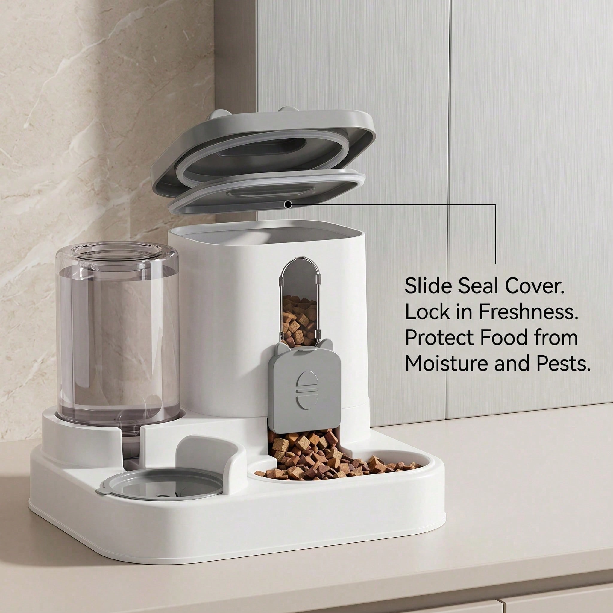 4 Colors Gravity Pet Feeder Water Dispenser Cute Cat Shaped Automatic Food Water Bowl Large Capacity Detachable Stable Anti Slip Base Feeding Supplies For Cats Puppies Small Animals Home Indoor Use — foto 8