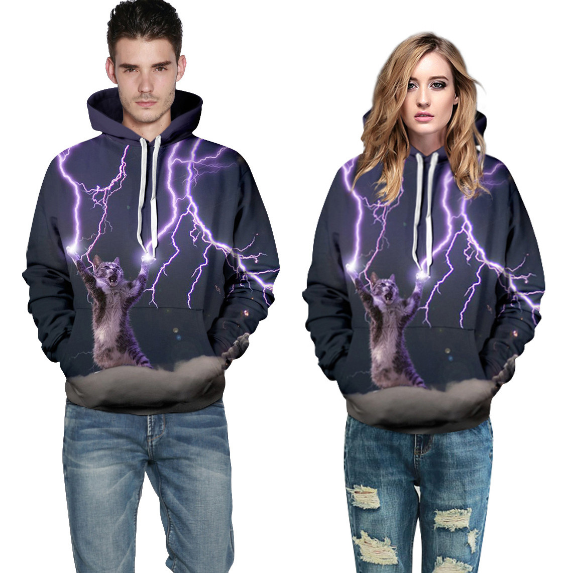 Title 5, Dames Big Tree digitale print hoodie met lange ...