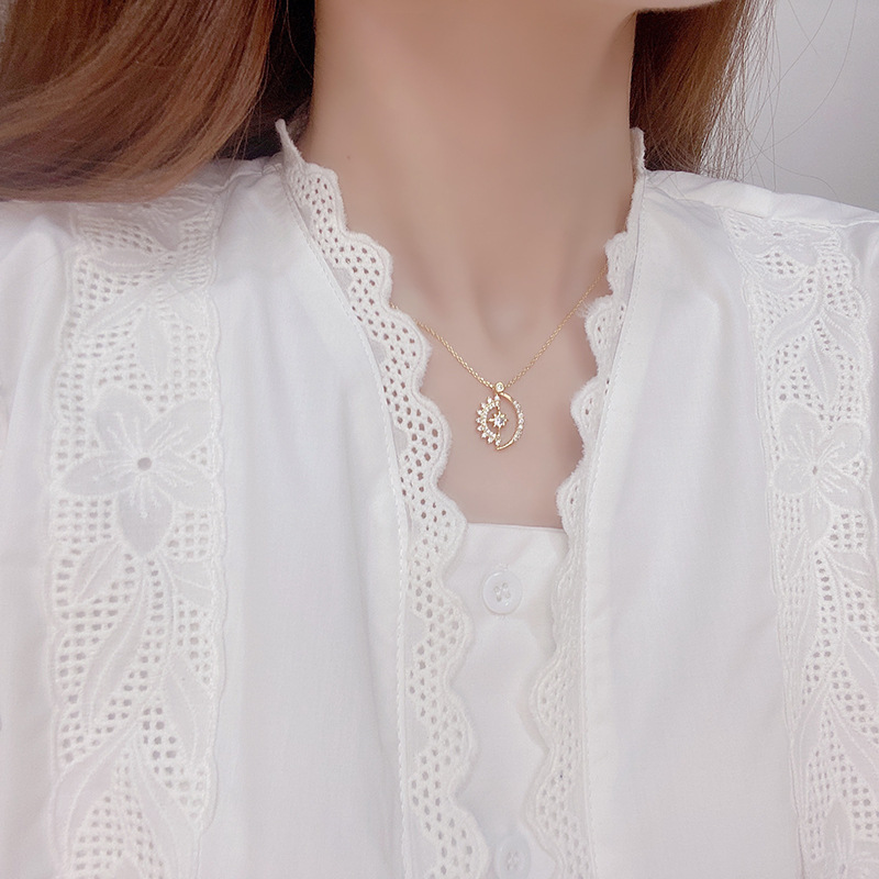 Xingyue Micro-inlaid Zircon Full Rhinestone Bone Chain Necklace