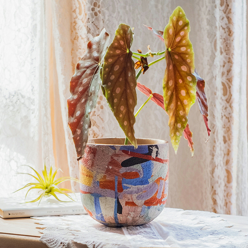 Ceramic planter medium art