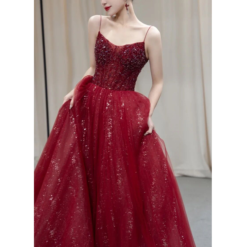 Wine Red Evening Dress, picture 3 of 5