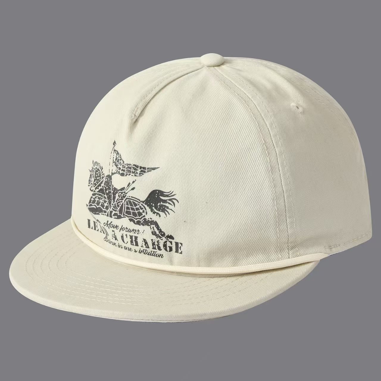 Printed Warhorse Flag With Lettered Band And Flat Brim Baseball Cap, Men's And Women's Versions, Suitable For Casual, Sports And Travel Wear.