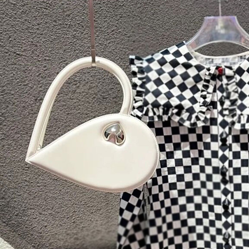 Silver Mirror Texture One shoulder Messenger Bag White - Shop at LoveMi