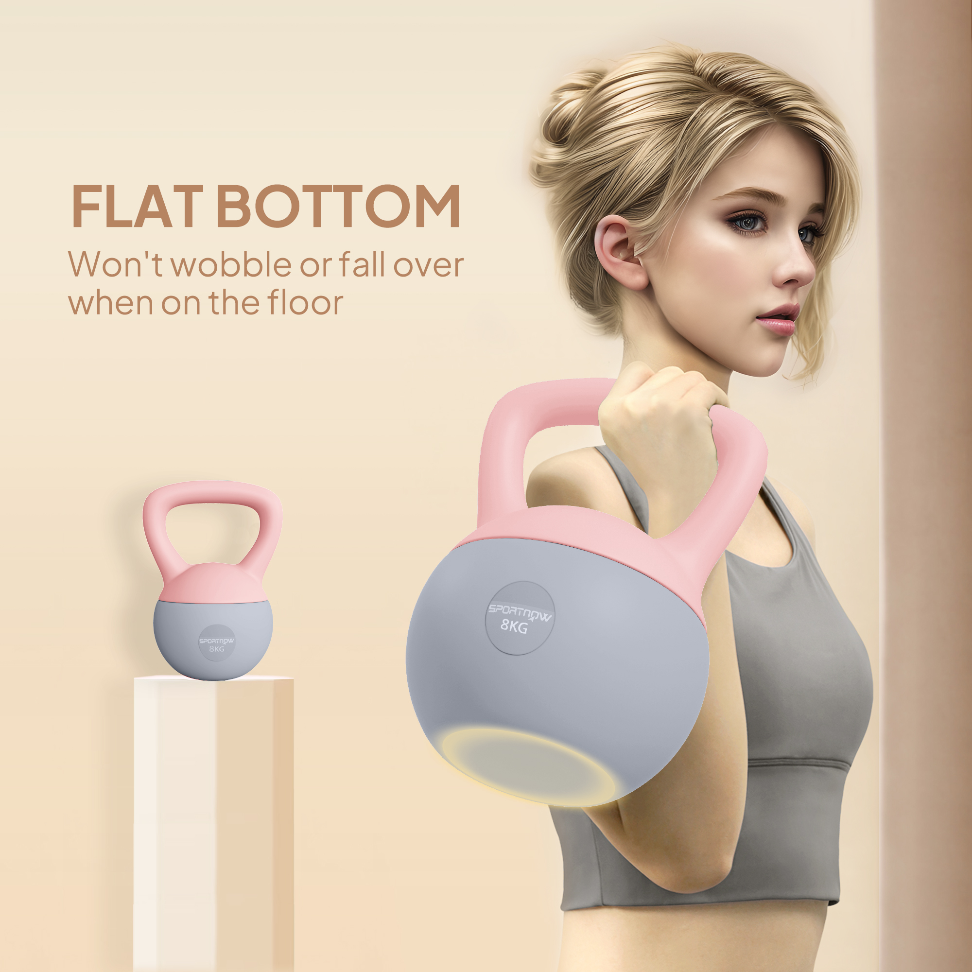 8Kg Soft Kettlebell With Anti Slip Handle, Suitable For Home Gym