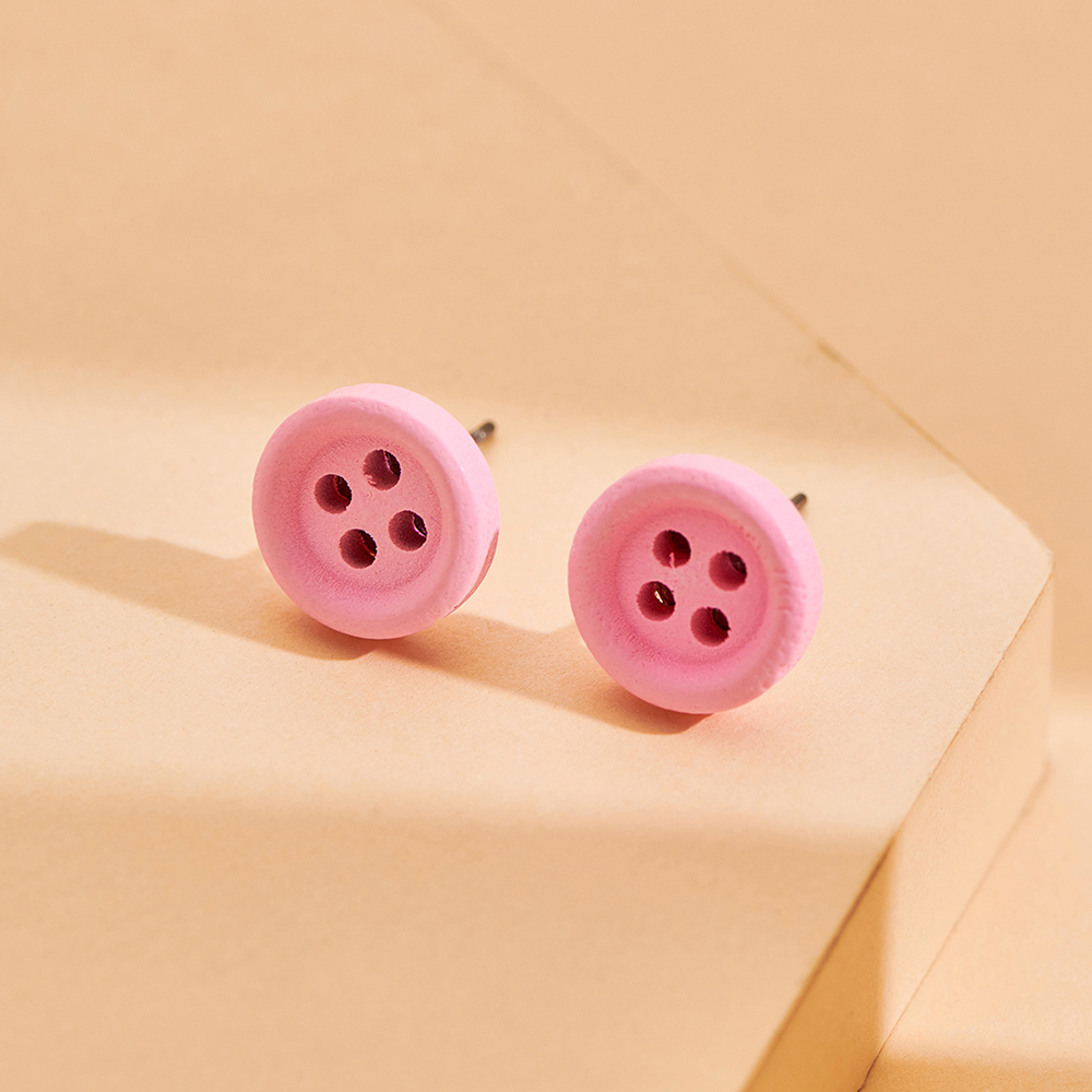 Personality Round Acrylic Stud Earrings Button Post Earring Geometric Colorful Earrings For Women