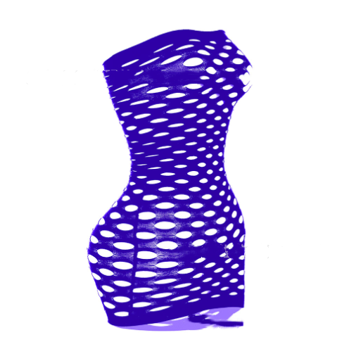 Tube Top Net Dress Net Skirt Full Body Hollow Transparent Round Hole Clothes Dark Purple - Shop at LoveMi