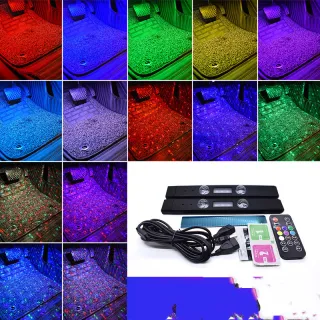 Decoration Ambience Light Car Charging Sole Modification Wireless Colorful Voice Control Atmosphere