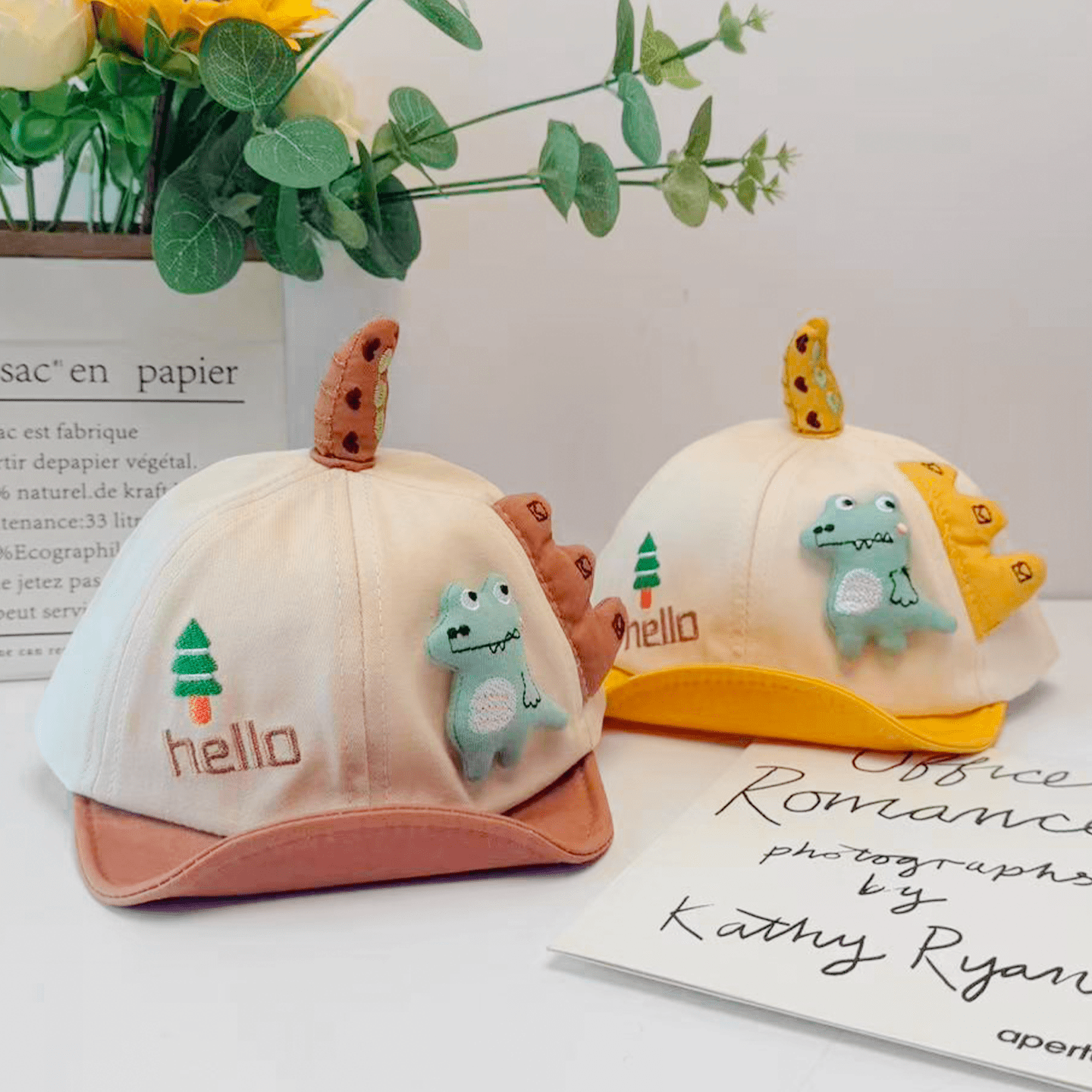 Three Dimensional Cartoon Baby Dinosaur Soft Cap With Brim And Earflaps Summer Autumn Lightweight Style Fashionable 4