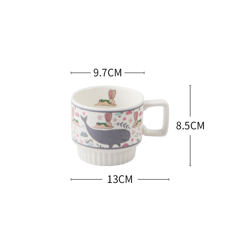 Striped Mug Whale352ml