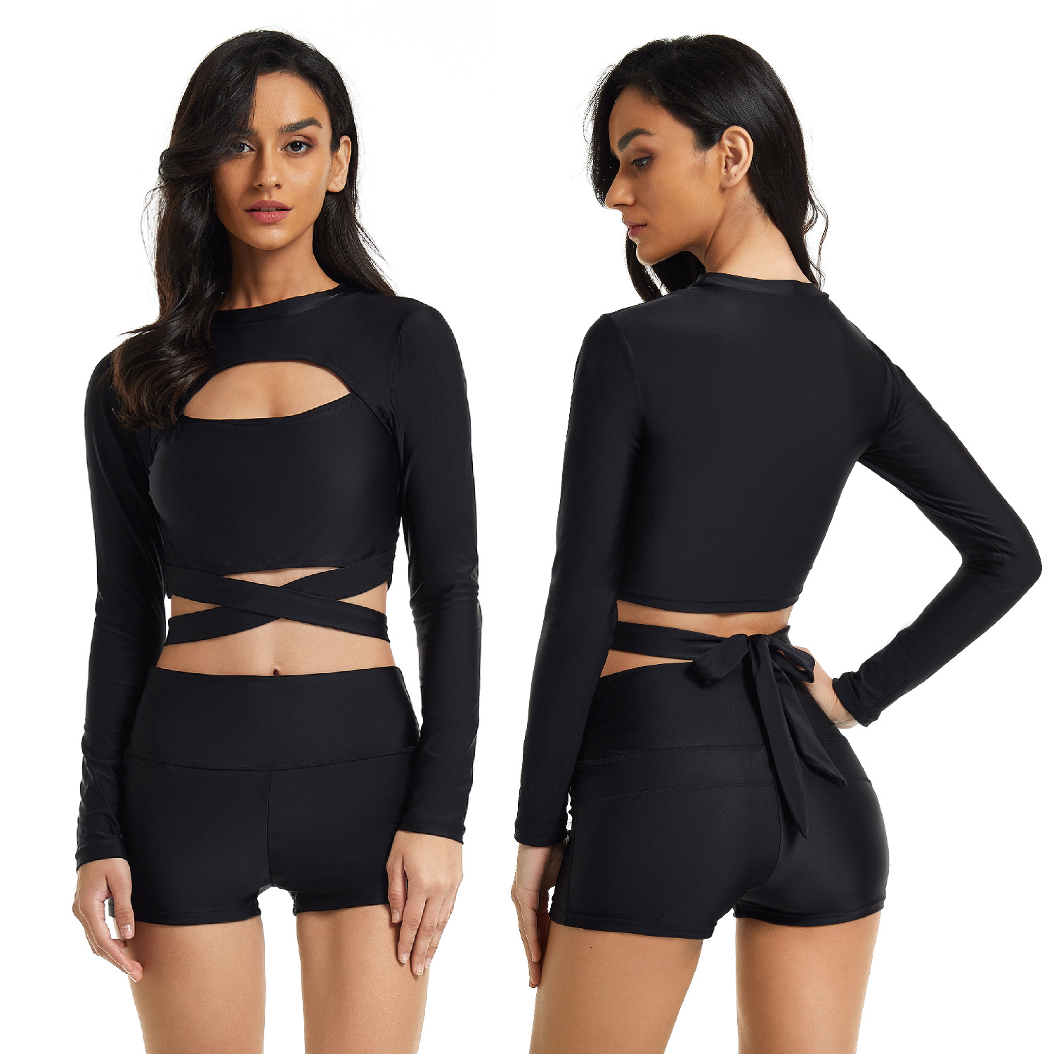 Title 6, Two-piece Swimsuit Long-sleeved Surfing Suit Su...