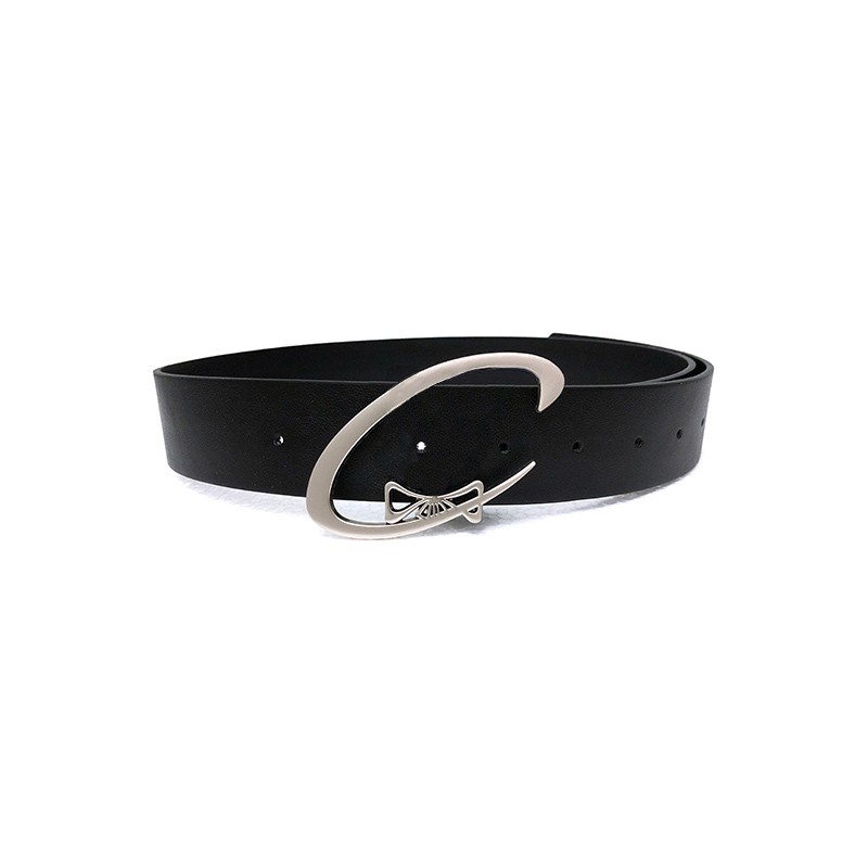 Black PU Leather Simple All-match Metal Buckle Belt