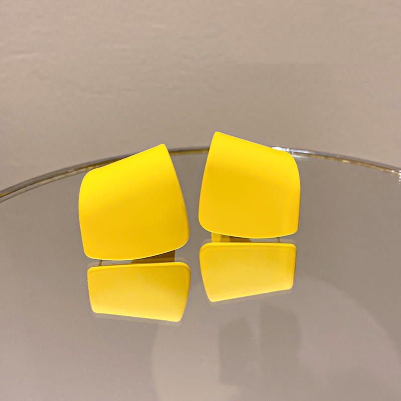 925 Silver Needle Korean Dongdaemun Geometric Irregular Color Earrings