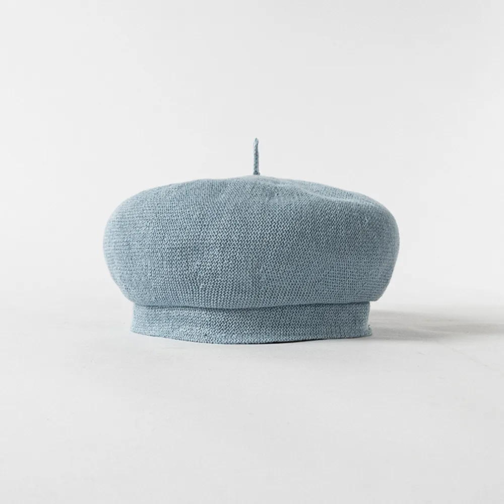 Casual Fashion Breathable Knit Linen Deep Brim Hat - Greyblue