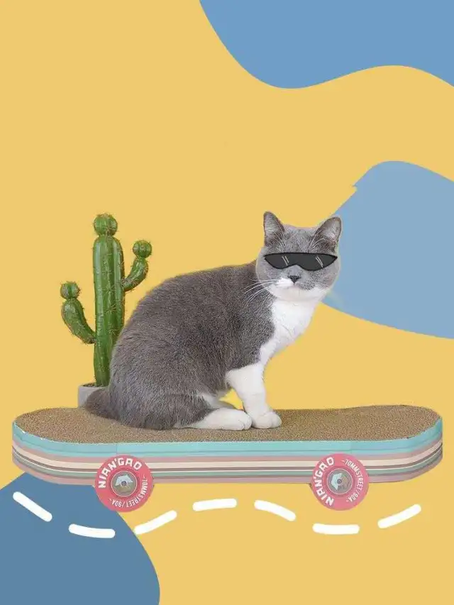 Vertical Cat Scratching Board Climbing Frame Nest Toys Do Not Fall Off Cool Skateboard - Shop at LoveMi