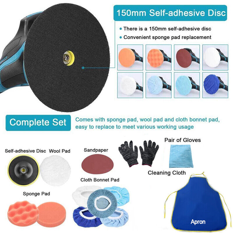 For 18V 6 Cordless Rotary Car Polisher Buffer Sander Polishing Q — image 8