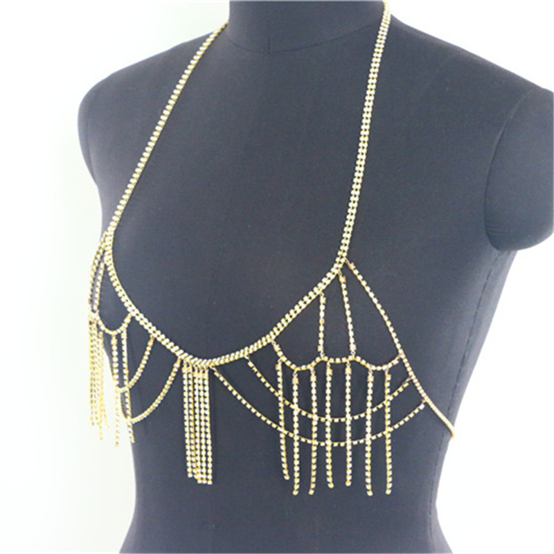 Title 2, Ladies Single Row Diamond Chain Halter Neck Ves...