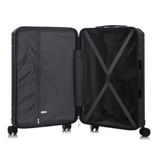 20  24  28  3 Pcs  Set In ABS Spinner Wheel Luggage, Carry On Suitcase, Matching Color, TSA Combination Lock