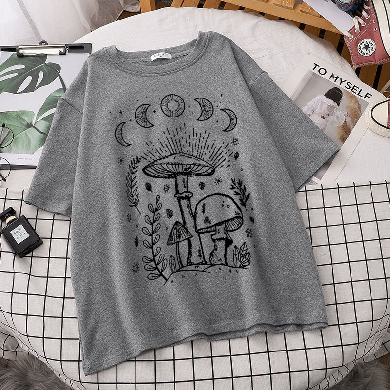 Women's Short Sleeve Printed Cotton T-shirt