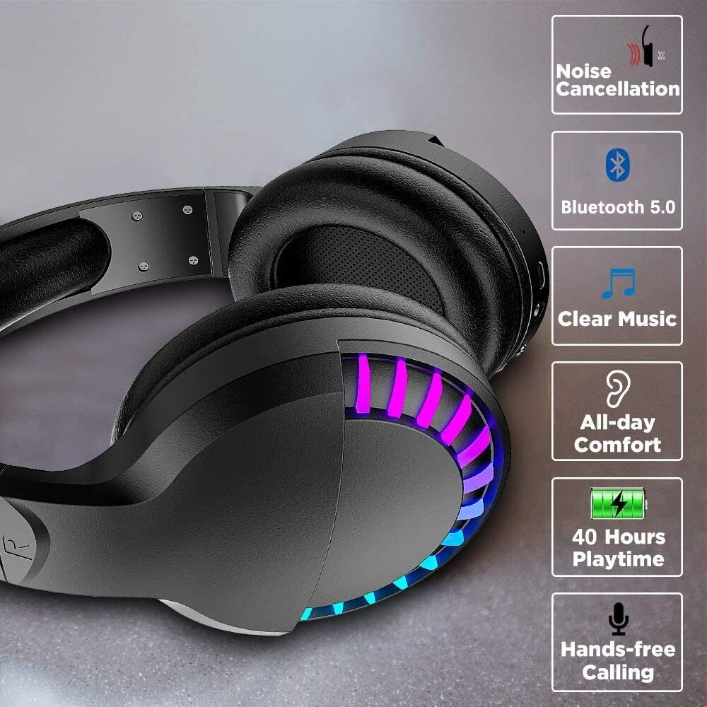 AU Wireless Bluetooth Gaming Headset Headphones Stereo For Laptop PC Phones Ipad