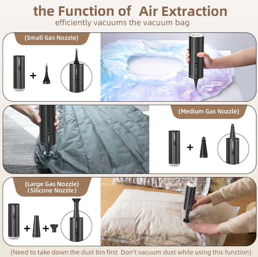 CHUBOOR P16 Suction & Blowing Vacuum Cleaner HEPA Filter, Car Vacuum Cleaner With 15000PA Strong Suction, 8000mAh Battery, Working Time 20-25 Minutes. Comes With 6 Nozzles And 1 Extra HEPA Filter As G