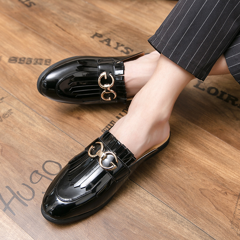 Horsebit Tassel Half Drag British Style Round Toe Unhelpful Sandals