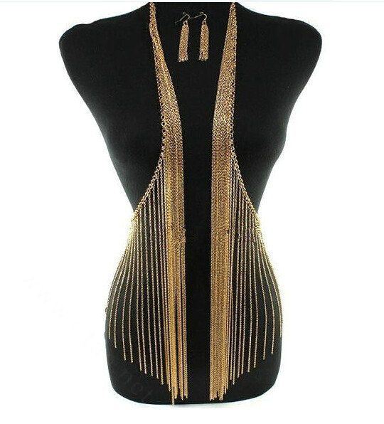 Title 1, Fringe Silver Chain Metal Stripe Vest Armor