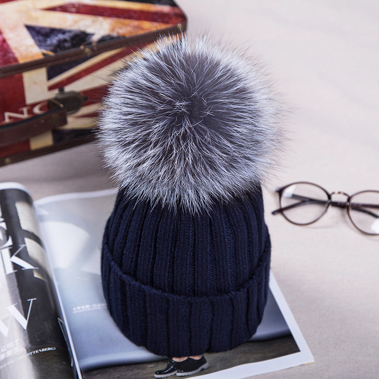 Title 3, Big fox fur ball wool hat