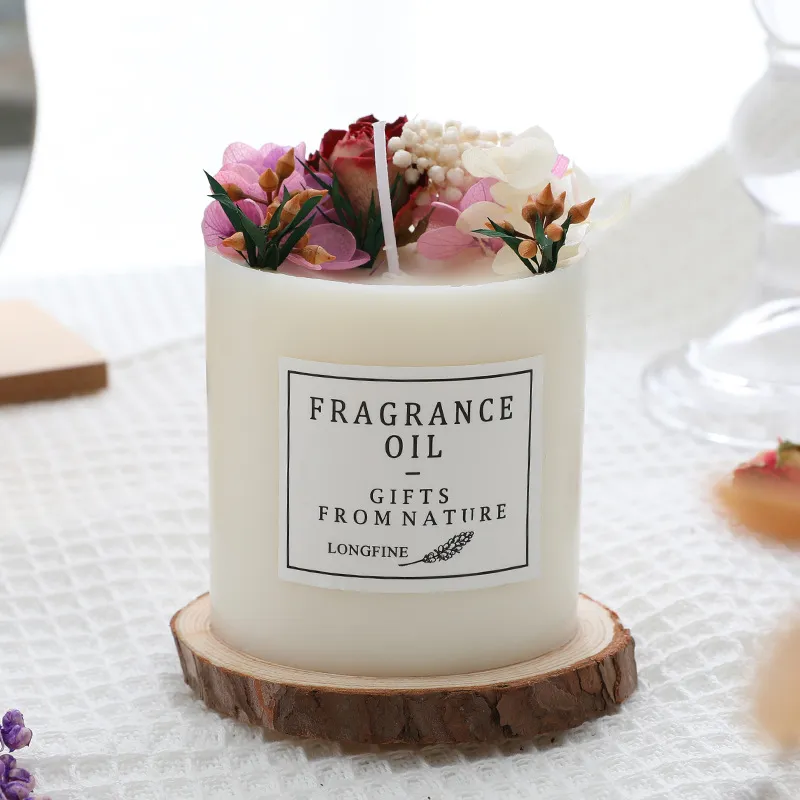 Dried Flowers Decor Romantic Candles – image 5